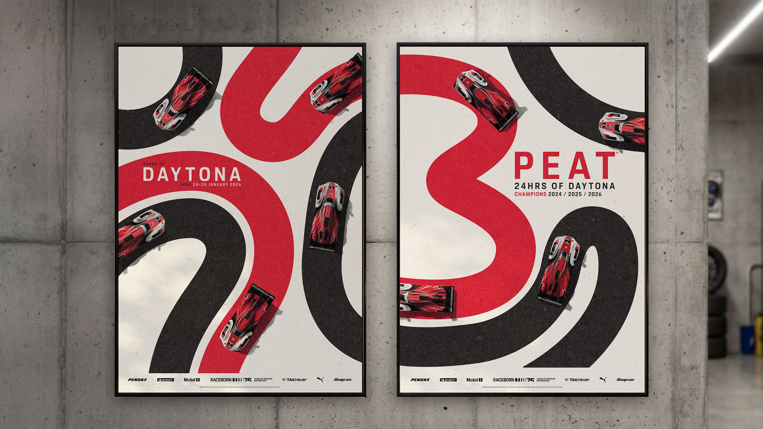 Porsche Racing Daytona Race Poster in a Frame