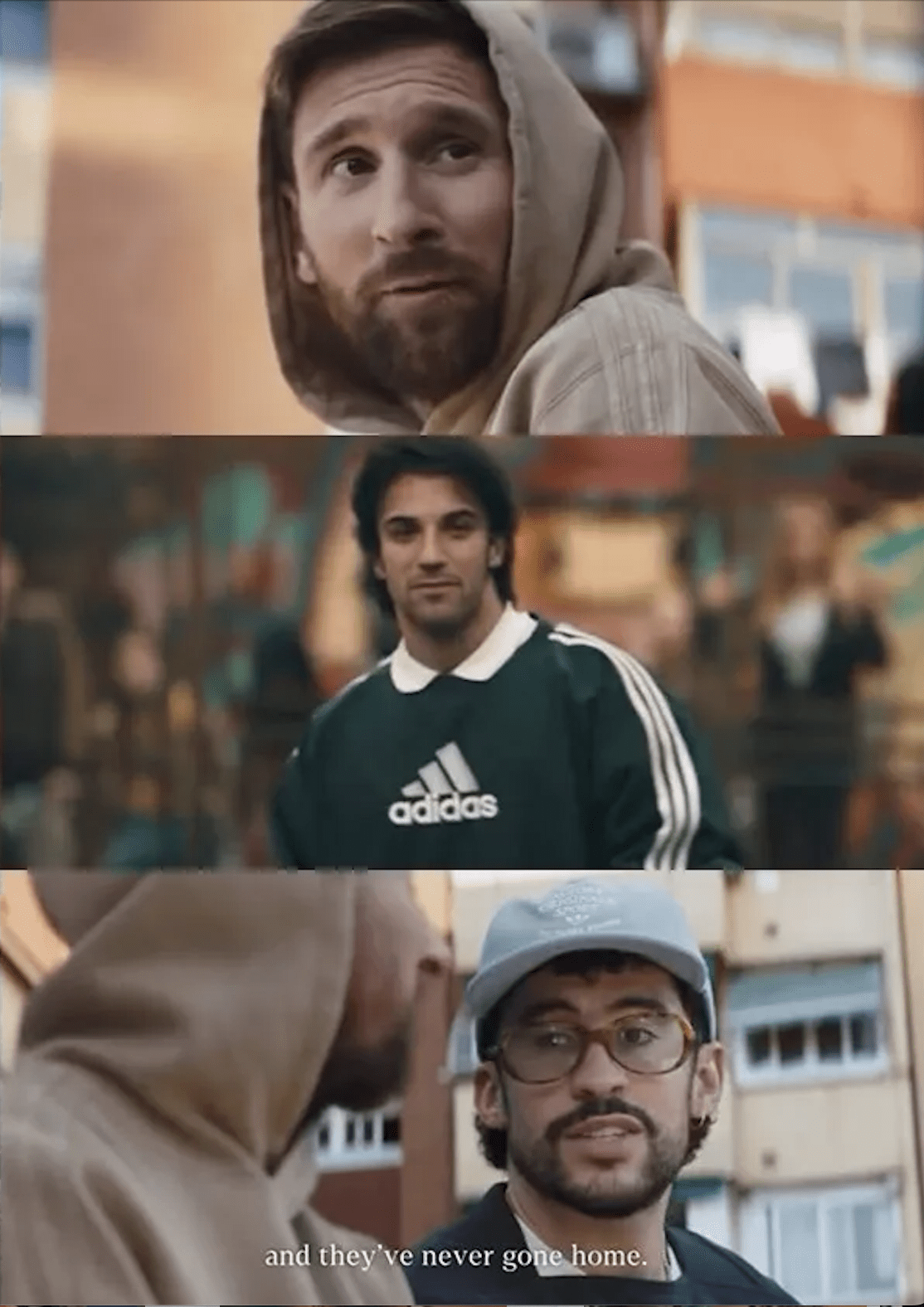 Messi Del Piero and Bad Bunny in adidas World Cup 'Backyard Legends' campaign