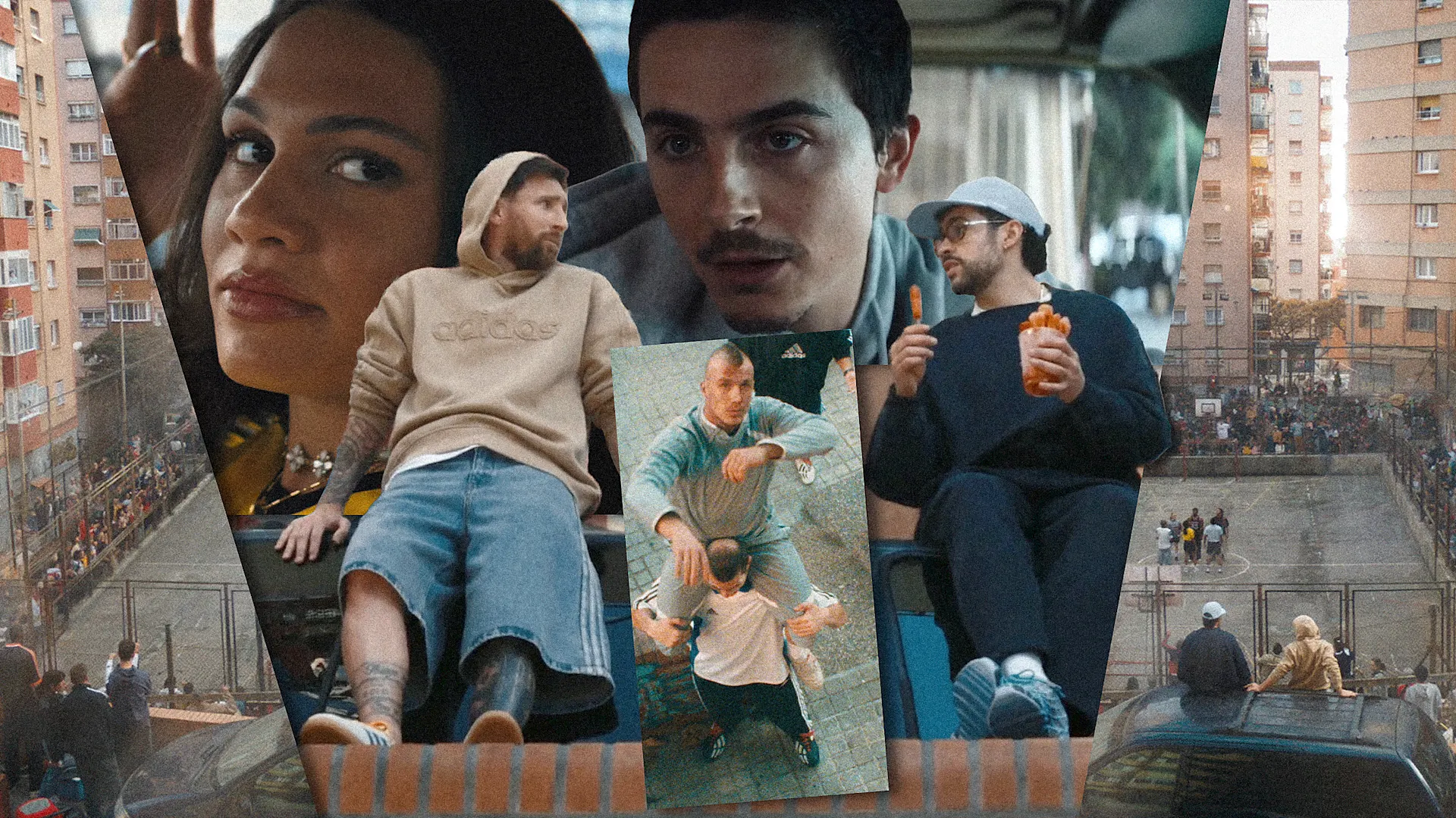 A key visual featuring the main protagonists in the adidas World Cup 2026 'Backyard Legends' campaign